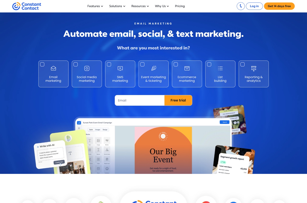 Constant Contact interface