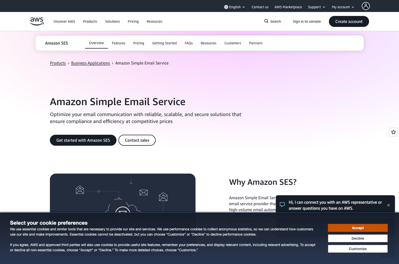 Amazon SES interface