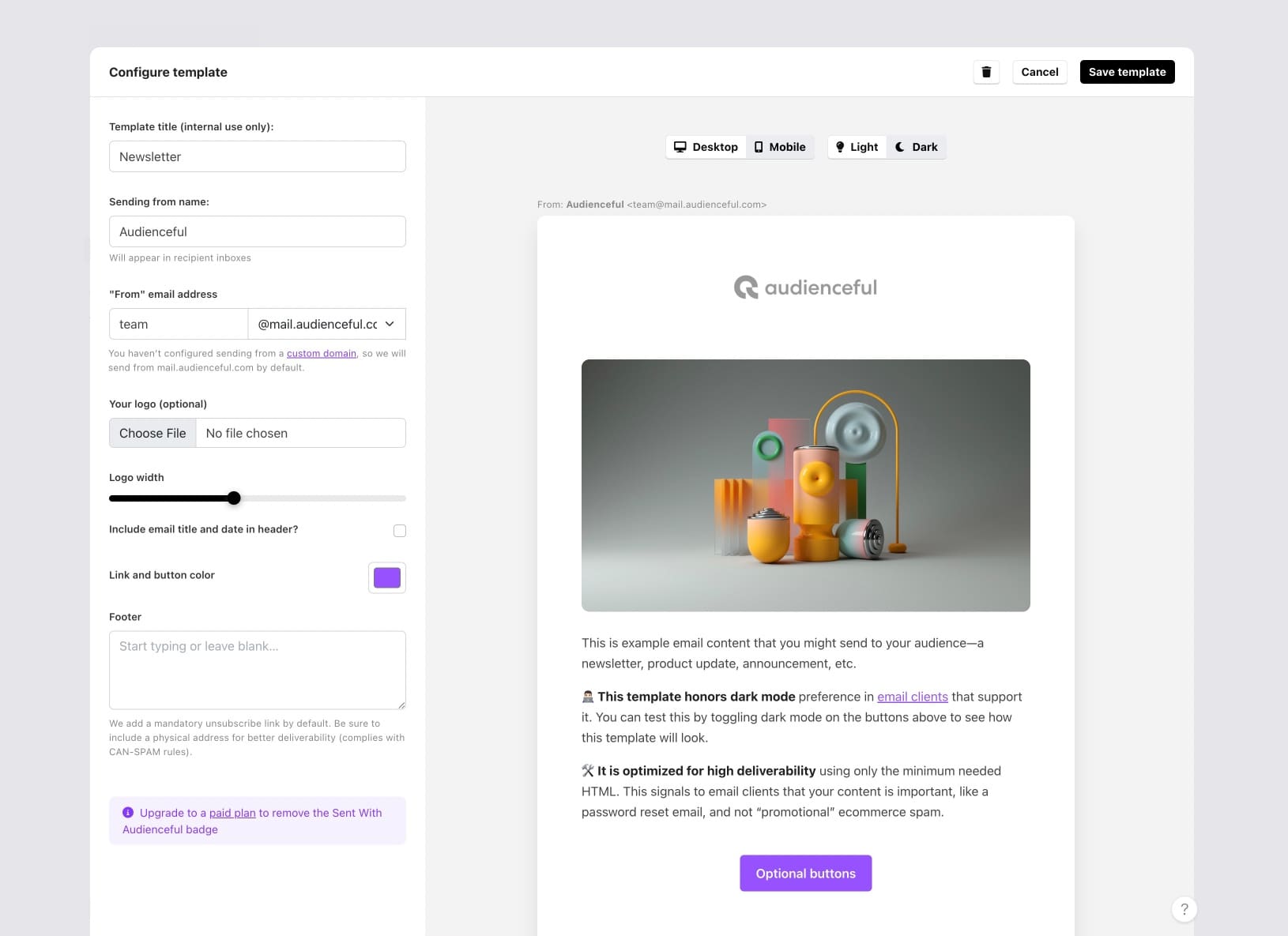 How we configured this template