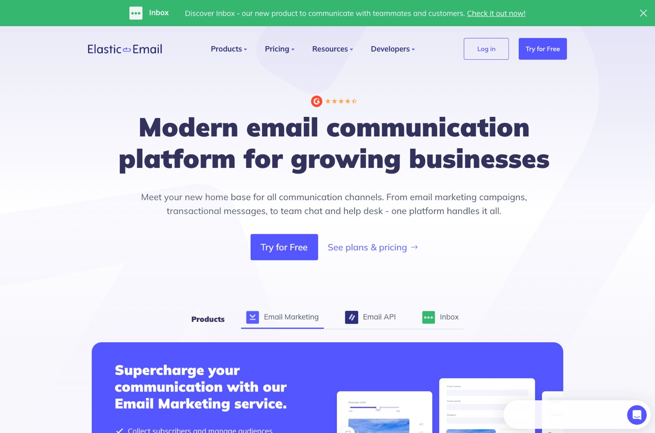 Elastic Email interface